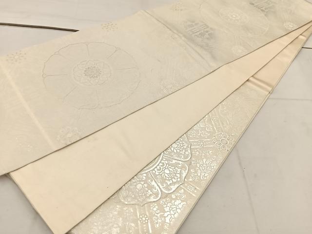 平和屋着物◎六通柄　本袋帯　宝相華　銀糸　正絹　逸品　BAAV9209mz