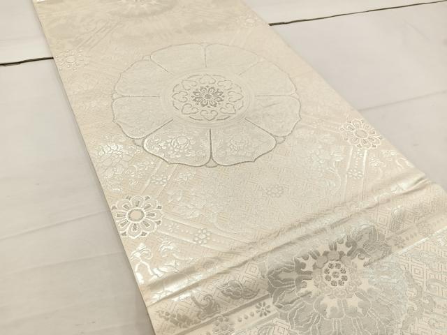 平和屋着物◎六通柄　本袋帯　宝相華　銀糸　正絹　逸品　BAAV9209mz