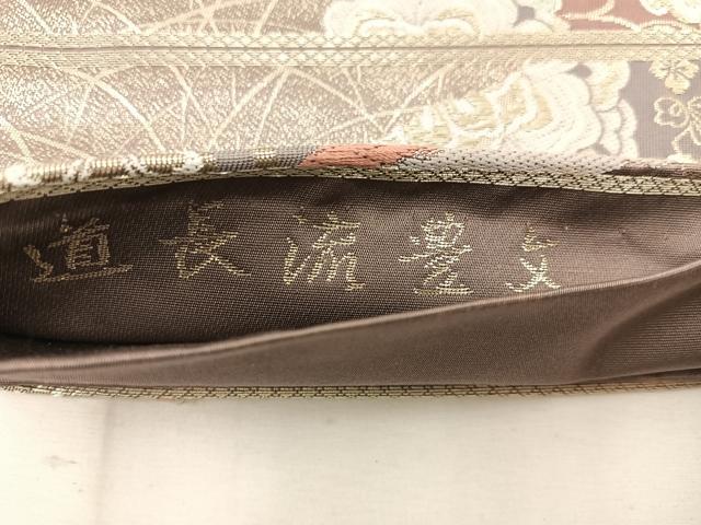 平和屋着物◎六通柄袋帯　唐織　道長流豊文　金糸　正絹　逸品　BAAV9211mz