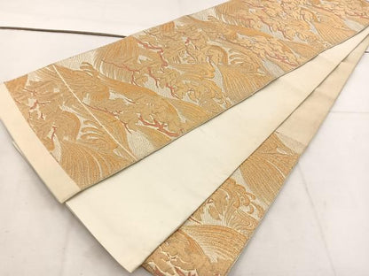 平和屋着物◎六通柄袋帯　立波文　金糸　BAAV9233mz