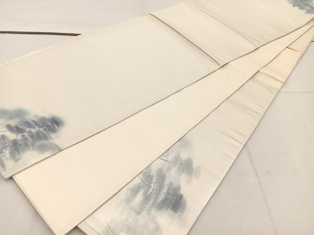 平和屋着物◎太鼓柄袋帯　風景文　引箔　正絹　逸品　BAAV9281mz