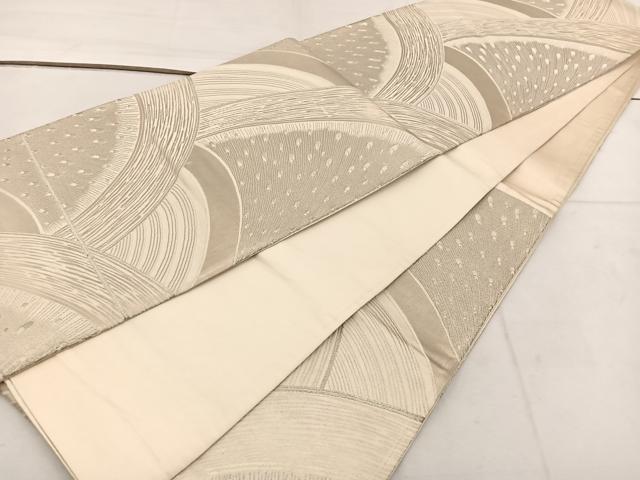 平和屋着物◎六通柄袋帯　孔雀羽　銀糸　正絹　逸品　BAAV9289mz