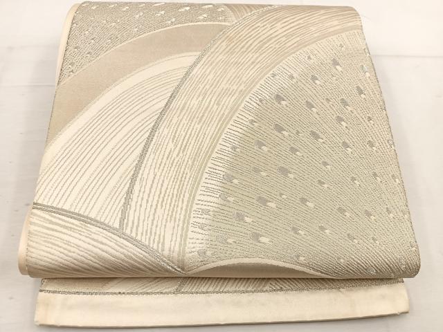 平和屋着物◎六通柄袋帯　孔雀羽　銀糸　正絹　逸品　BAAV9289mz