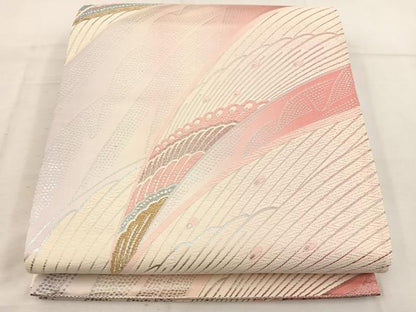 平和屋着物◎六通柄袋帯 唐織 孔雀羽 金銀糸 正絹 逸品 BAAV9295mz