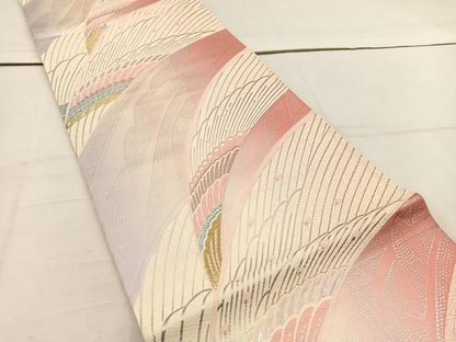 平和屋着物◎六通柄袋帯 唐織 孔雀羽 金銀糸 正絹 逸品 BAAV9295mz