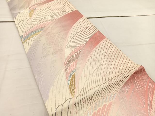 平和屋着物◎六通柄袋帯 唐織 孔雀羽 金銀糸 正絹 逸品 BAAV9295mz