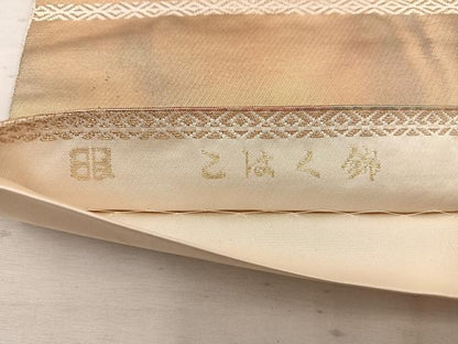 平和屋着物◎西陣 服部織物謹製 六通柄袋帯 厳島風景文 こはく錦 金糸 正絹 逸品 BAAV9300mz