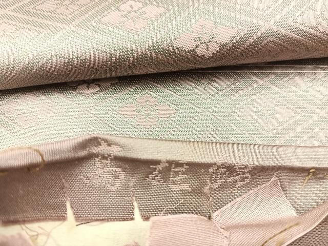 平和屋着物◎六通柄 本袋帯 高雅錦 雲取り亀甲花文 正絹 逸品 BAAV9341mz