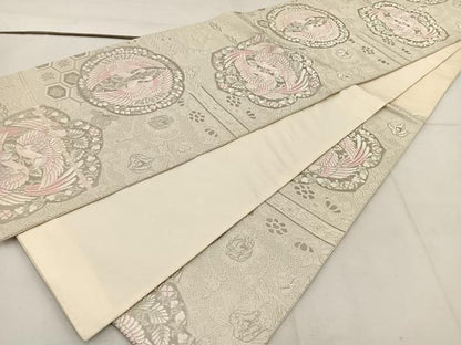 平和屋着物◎六通柄袋帯 唐織 正倉院古代裂 プラチナ箔 正絹 逸品 BAAV9346mz