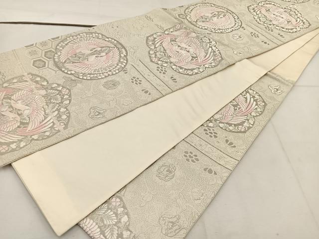 平和屋着物◎六通柄袋帯 唐織 正倉院古代裂 プラチナ箔 正絹 逸品 BAAV9346mz