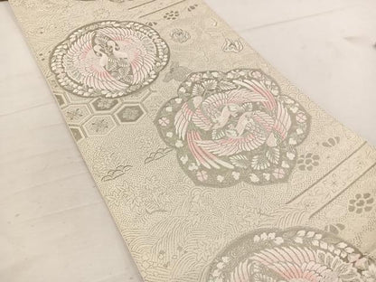 平和屋着物◎六通柄袋帯 唐織 正倉院古代裂 プラチナ箔 正絹 逸品 BAAV9346mz