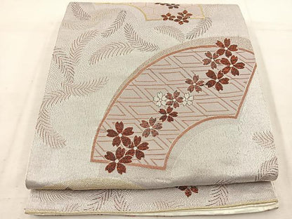 平和屋着物◎六通柄袋帯 地紙花文 金糸 BAAV9350mz