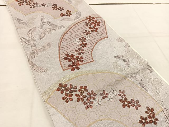 平和屋着物◎六通柄袋帯 地紙花文 金糸 BAAV9350mz