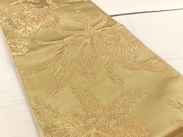 平和屋着物◎六通柄袋帯 鳳凰 金糸 正絹 逸品 BAAV9367mz