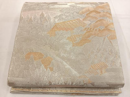 平和屋着物◎佐賀錦　六通柄袋帯　大都の四季　金銀糸　正絹　逸品　BAAV9396mz