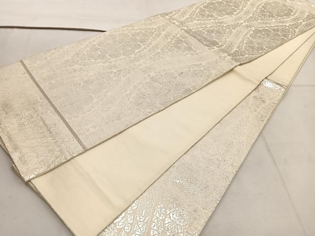 平和屋着物◎六通柄袋帯　嵐山　純銀箔　正絹　逸品　BAAV9397mz