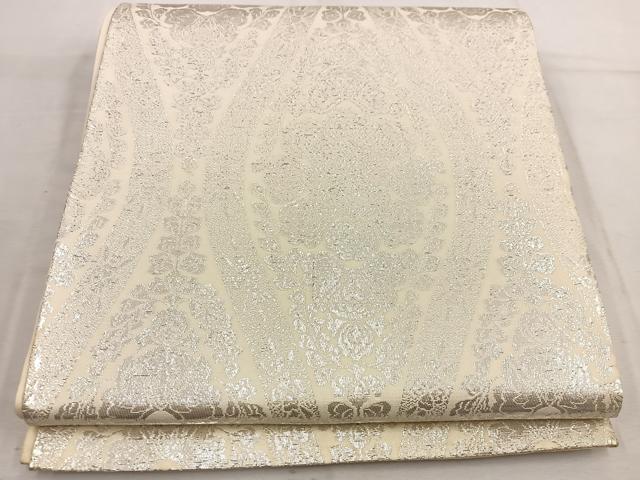 平和屋着物◎六通柄袋帯　嵐山　純銀箔　正絹　逸品　BAAV9397mz