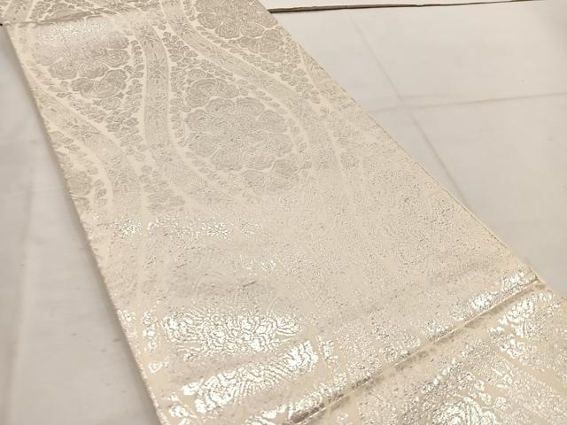 平和屋着物◎六通柄袋帯　嵐山　純銀箔　正絹　逸品　BAAV9397mz