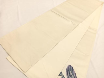 平和屋着物◎太鼓柄袋帯　孔雀　引箔　正絹　逸品　未使用　BAAV9457hv