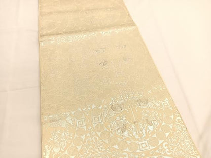 平和屋着物◎六通柄 本袋帯 狩猟文 銀糸 正絹 逸品 BAAV9515hv