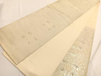 平和屋着物◎六通柄 本袋帯 狩猟文 銀糸 正絹 逸品 BAAV9515hv