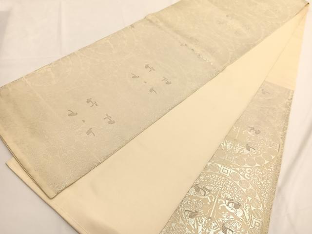 平和屋着物◎六通柄 本袋帯 狩猟文 銀糸 正絹 逸品 BAAV9515hv