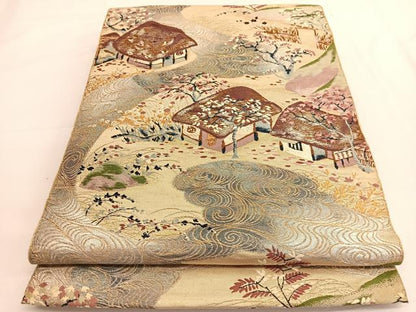 平和屋着物◎六通柄 本袋帯 唐織 御所解文 金銀糸 正絹 逸品 BAAV9563hv