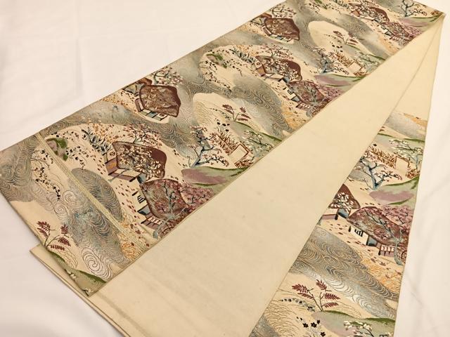 平和屋着物◎六通柄 本袋帯 唐織 御所解文 金銀糸 正絹 逸品 BAAV9563hv