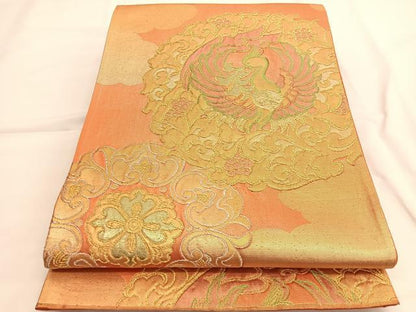 平和屋着物◎六通柄袋帯 宝相華花喰い鳳凰 金銀糸 正絹 逸品 BAAV957hv