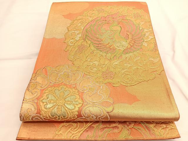 平和屋着物◎六通柄袋帯 宝相華花喰い鳳凰 金銀糸 正絹 逸品 BAAV957hv