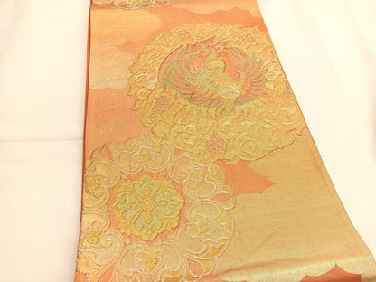 平和屋着物◎六通柄袋帯 宝相華花喰い鳳凰 金銀糸 正絹 逸品 BAAV957hv