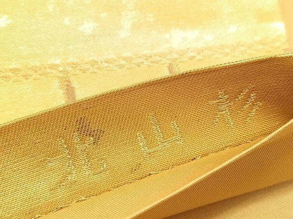 平和屋着物◎六通柄袋帯　日本の名勝　北山杉　金糸　引箔　正絹　逸品　BAAV9578hv