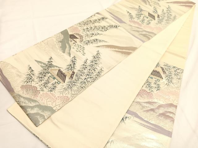 平和屋着物◎六通柄袋帯 唐織 御所解文 金銀糸 正絹 逸品 BAAV9623hv