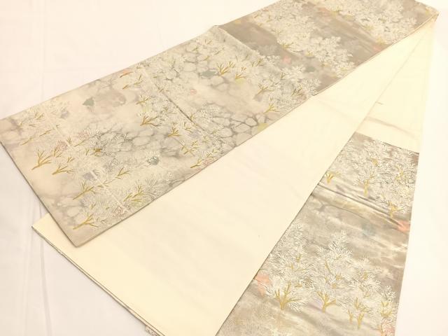平和屋着物◎六通柄袋帯 古都の四季 金銀糸 錦引箔 正絹 逸品 BAAV9642hv