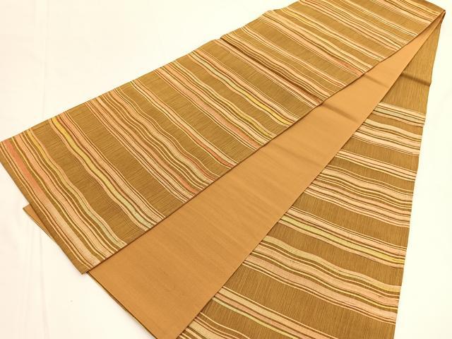 平和屋着物◎六通柄袋帯 ふくれ織 横段文 正絹 逸品 BAAV9645hv