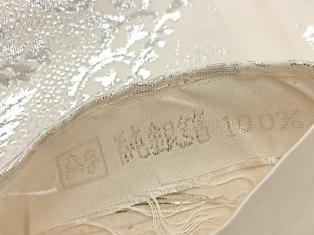 平和屋着物◎六通柄　本袋帯　手織錦　更紗飾花文　純銀箔　正絹　逸品　BAAV9668hv