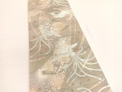平和屋着物◎六通柄袋帯　伯楽　花喰い鳳凰　金銀糸　錦引箔　正絹　逸品　BAAV9670hv