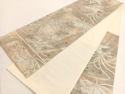 平和屋着物◎六通柄袋帯　伯楽　花喰い鳳凰　金銀糸　錦引箔　正絹　逸品　BAAV9670hv