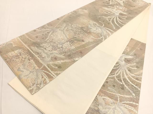 平和屋着物◎六通柄袋帯　伯楽　花喰い鳳凰　金銀糸　錦引箔　正絹　逸品　BAAV9670hv