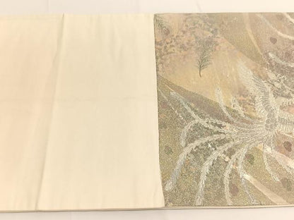 平和屋着物◎六通柄袋帯　伯楽　花喰い鳳凰　金銀糸　錦引箔　正絹　逸品　BAAV9670hv