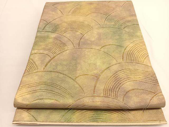 平和屋着物◎六通柄袋帯　青海波　金糸　引箔　正絹　逸品　BAAV9674hv