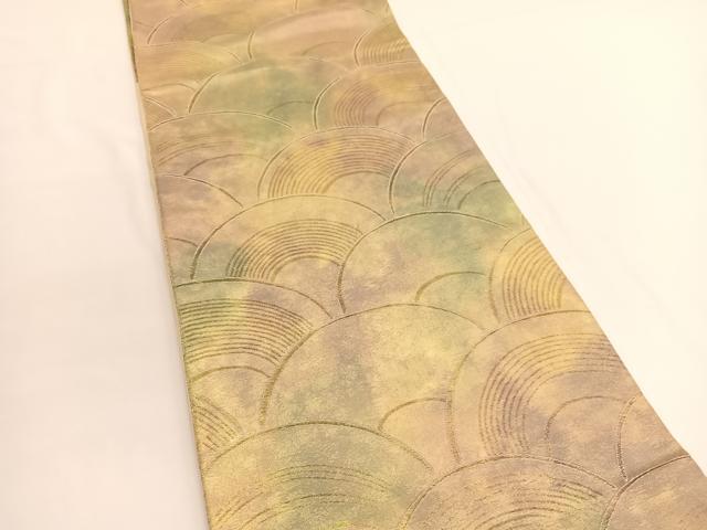 平和屋着物◎六通柄袋帯　青海波　金糸　引箔　正絹　逸品　BAAV9674hv
