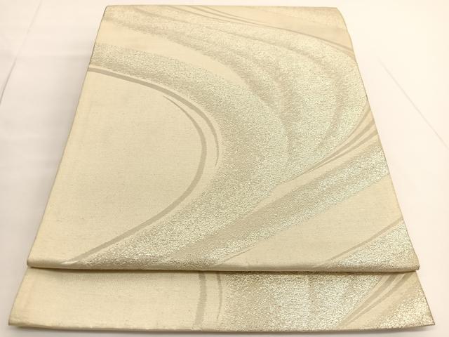平和屋着物◎六通柄 京袋帯 流水文 銀糸 引箔 正絹 逸品 BAAV9693hv