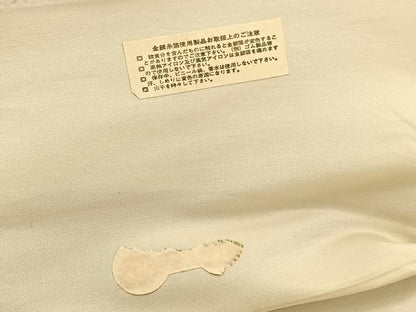 平和屋着物◎西陣 六通柄袋帯 市松取秋草 銀糸 正絹 逸品 BAAV9699hv