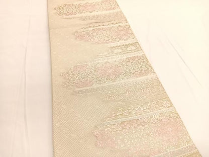平和屋着物◎六通柄袋帯 唐織 宝相華花唐草文 金銀糸 正絹 逸品 BAAV9704hv