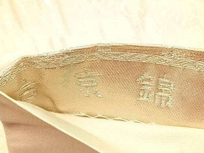 平和屋着物◎六通柄袋帯 古京錦 樹林文 銀糸 二重引箔 正絹 逸品 BAAV9733hv