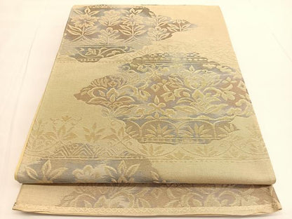 平和屋着物◎六通柄袋帯　更紗飾花文　金糸　正絹　逸品　BAAV9735hv