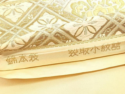 平和屋着物◎六通柄 本袋帯 唐織 裂取小紋詰 金銀糸 正絹 逸品 BAAV9745hv