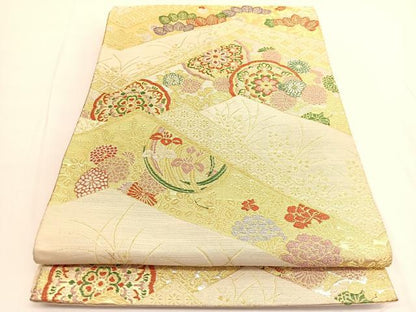平和屋着物◎六通柄袋帯 正倉院花文 金銀糸 正絹 逸品 BAAV9762hv