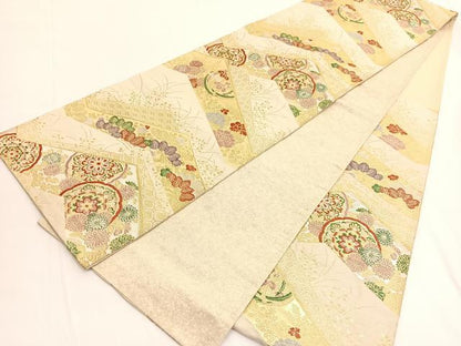 平和屋着物◎六通柄袋帯 正倉院花文 金銀糸 正絹 逸品 BAAV9762hv